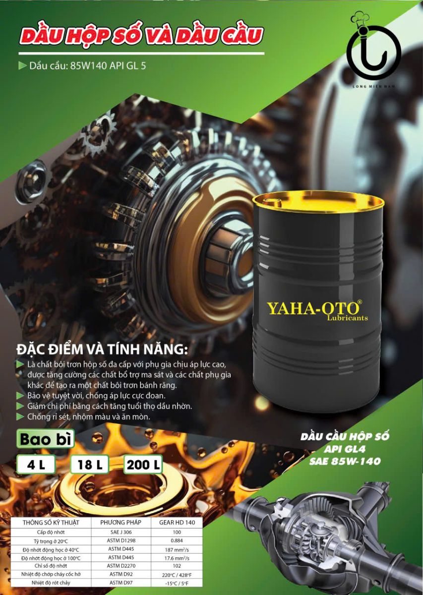 Thông số kỹ thuật Dầu cầu hộp số Yaha Oto